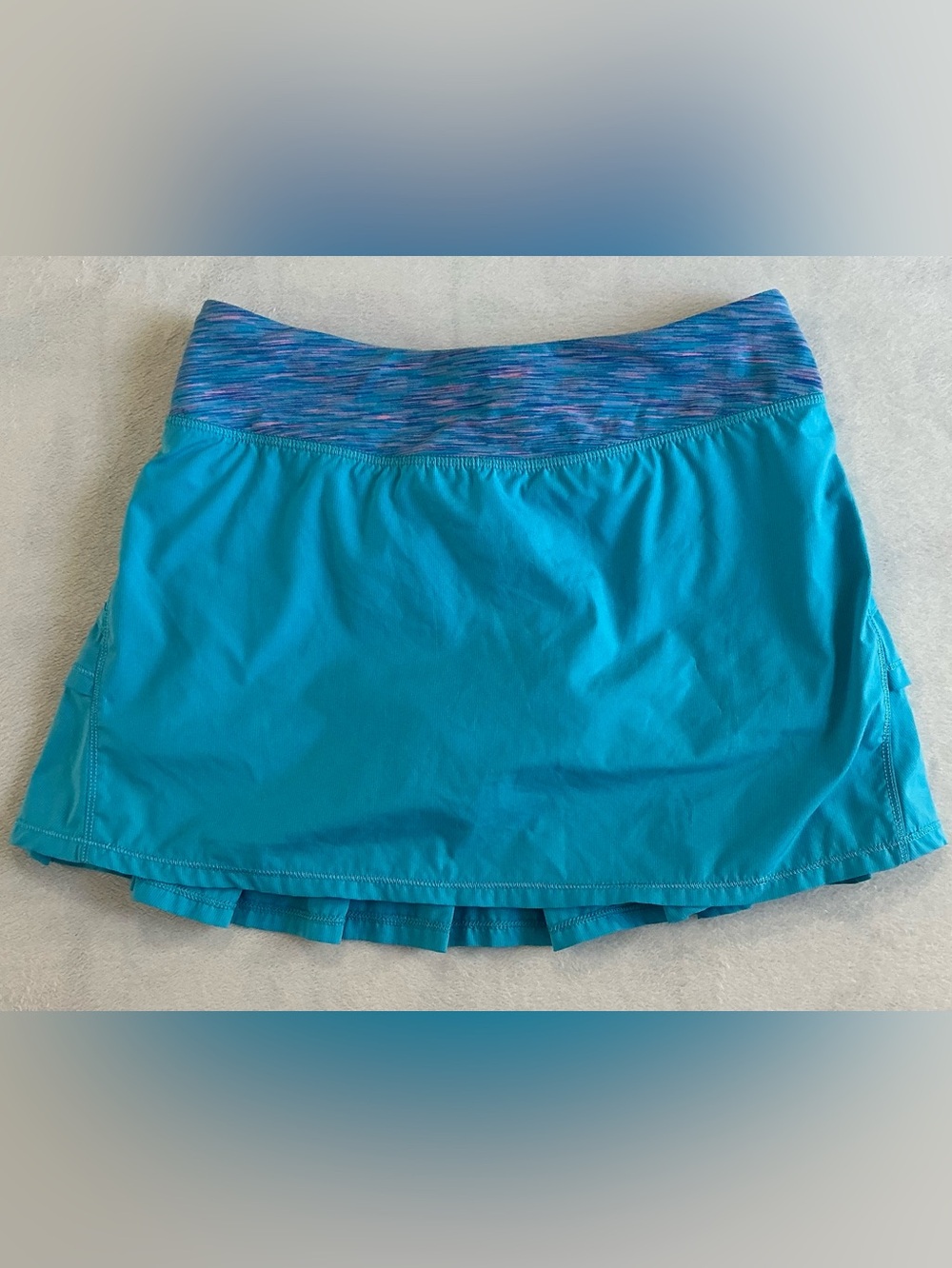 Ivivva by Lululemon Girls Size 14 Teal Blue Pleated Athletic Tennis Skirt Skort